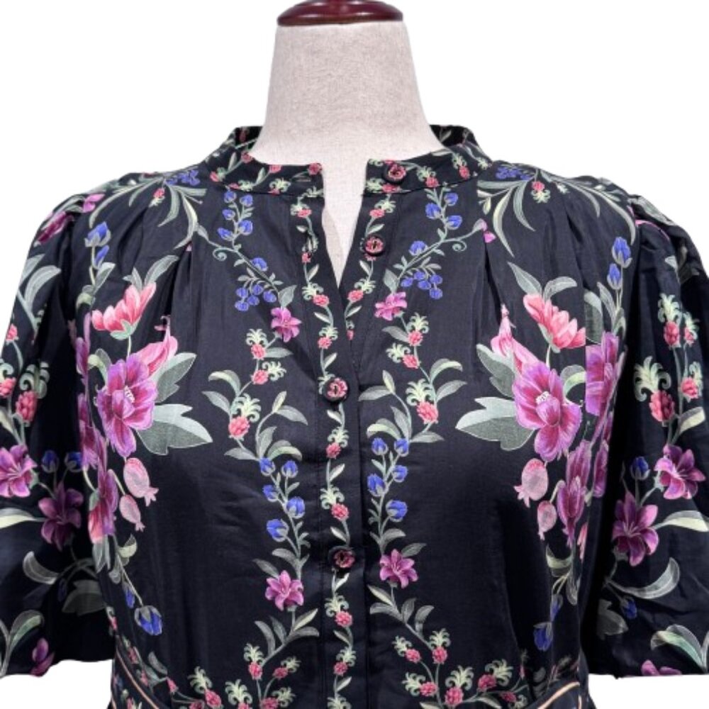 NWT FARM Rio Black Belle Garden Whimsigoth Fairy Girly Botanical Dress (SZ XL) - Picture 7 of 14